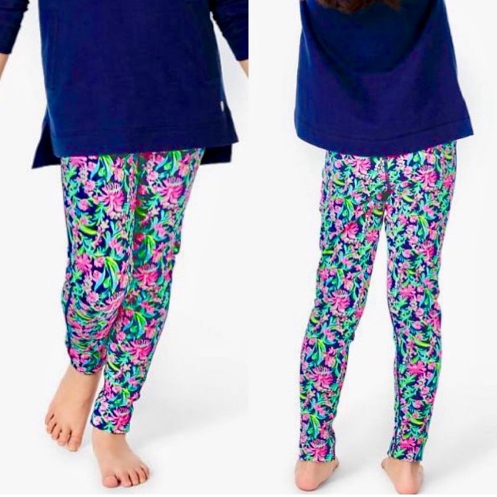 Lilly Pulitzer Mini Weekender Leggings, Low Tide Navy Garden Variety